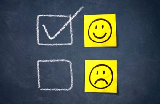 Positiv - Sprache, Denken, innere Haltungii lachendes Gesicht, trauriges Gesicht, positive Einstellung