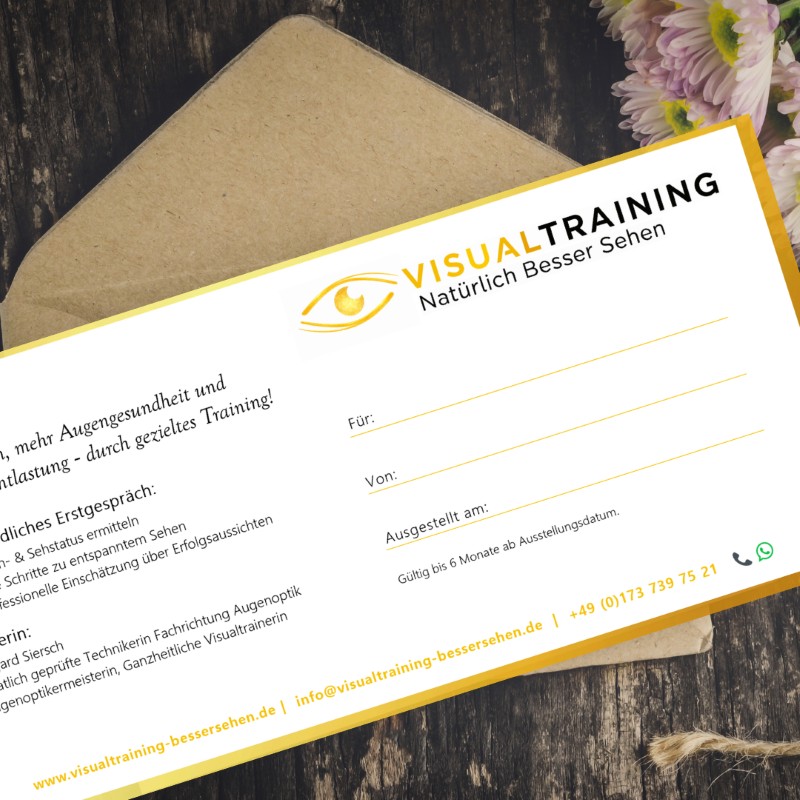 Gutschein für Visualtraining verschenken